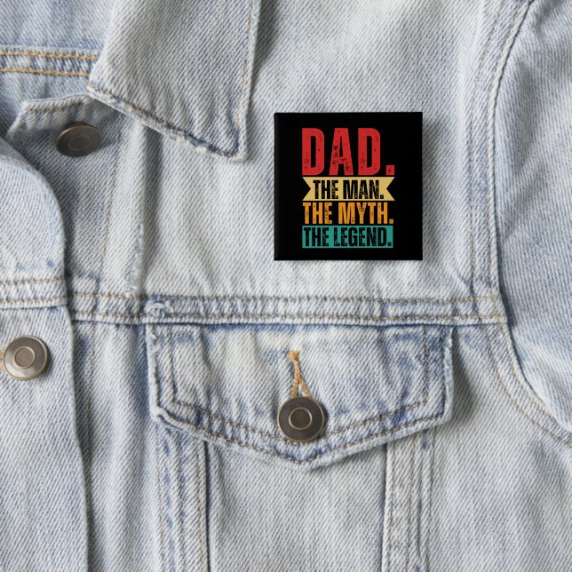 Vater Mann Mythos Mythos lustige Retro-beunruhigt Button (Beispiel)