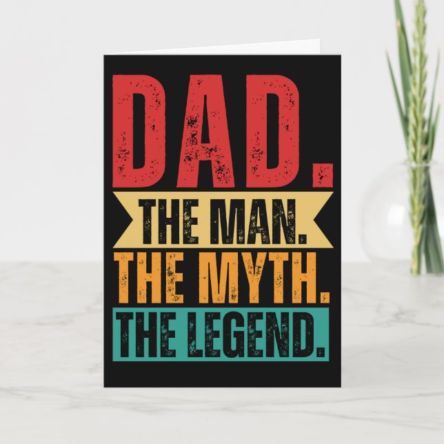 Vater Mann Mythos Mythos lustige Retro-beunruhigt Karte (Vorderseite)