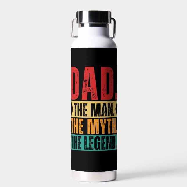 Vater Mann Mythos Mythos lustige Retro-beunruhigt Trinkflasche (Vorne)