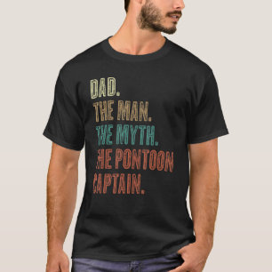 Vater Mann Mythos Pontoon Kapitän Retro Bootfahren T-Shirt