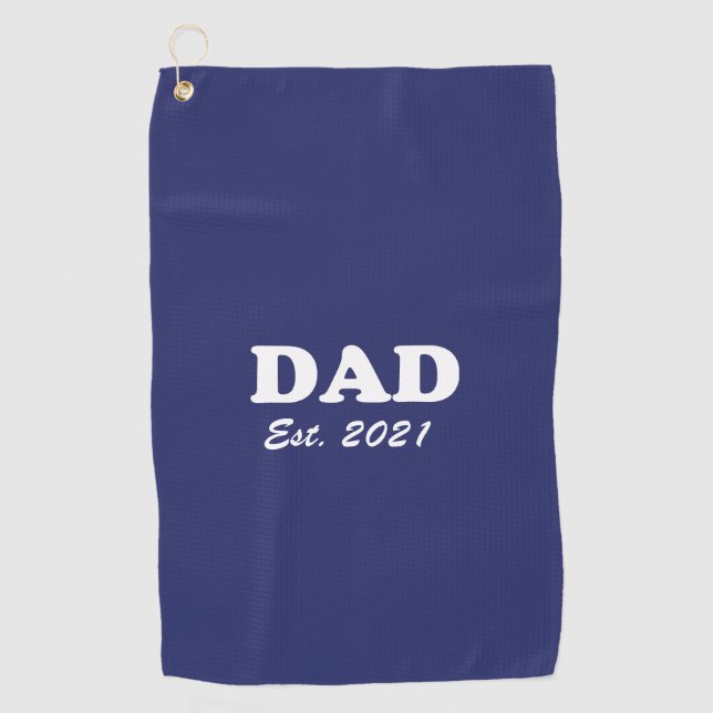 Vater Marineblau nach dem Brauch etabliert Datum m Golfhandtuch (Vorderseite)