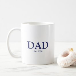 Vater Marineblau Weißes Datum niedlich Kaffeetasse