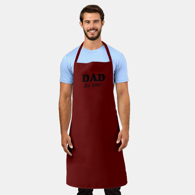 Vater Maroon Custom Etabliertes Datum solide elega Schürze (Getragen)