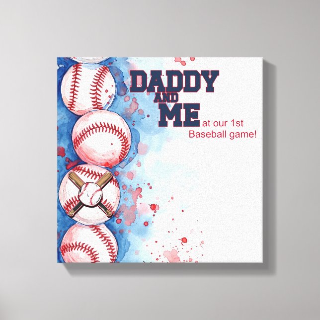 Vater & Me Baseball Leinwand Art (Vorderseite)