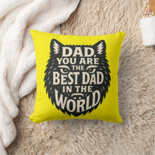 "Vater, mein Held - Bold Tiger Typografy Pillow Kissen