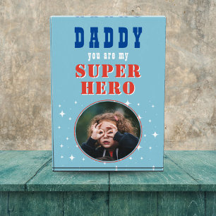 Vater mein Superhelden Hero Fun Vatertag Fotoblock