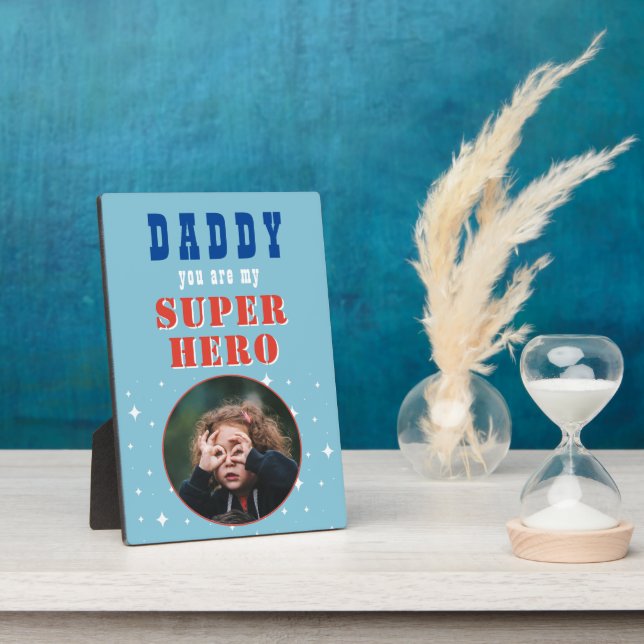 Vater mein Superhero Fun Foto Vathers Day Fotoplatte (Seite)