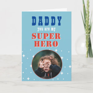 Vater mein Superhero Fun Foto Vathers Day Karte