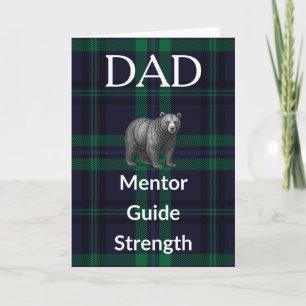 Vater Mentor Führer Karte - Bär & Grün-Blau Karier