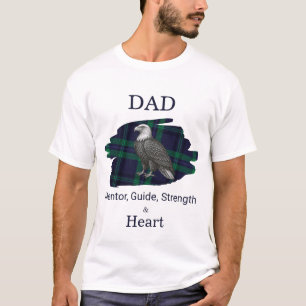 Vater Mentor Guide Stärke & Herz Adler Kariert Bla T-Shirt