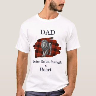Vater Mentor Guide Stärke & Herz Löwe Karo rot T-Shirt