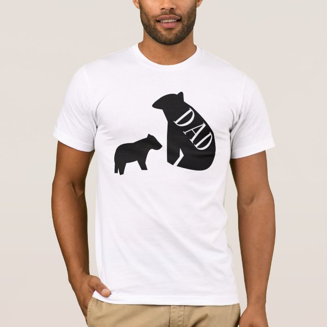 Vater Minimalistisch Geometrischer Bär und Kürbche T-Shirt (Vorderseite)
