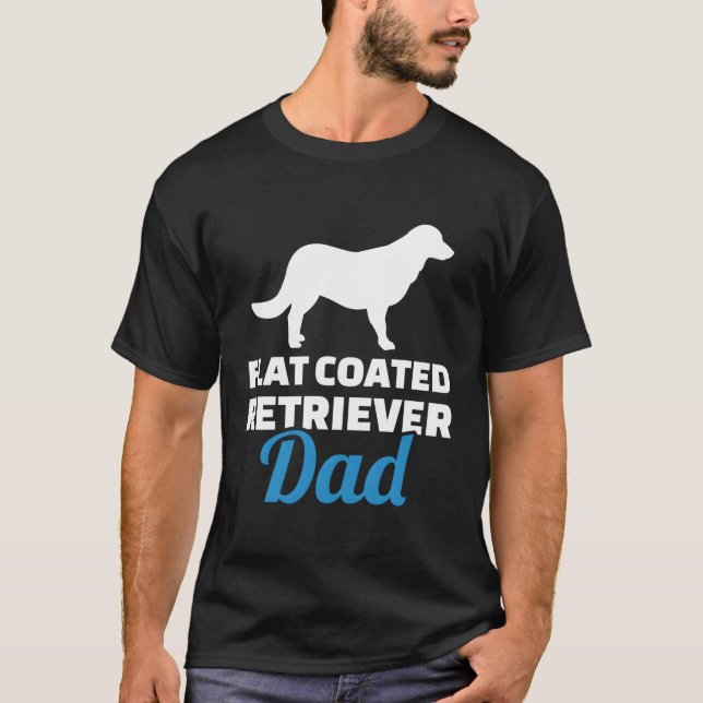 Vater mit flachbeschichtetem Retriever T-Shirt (Vorderseite)