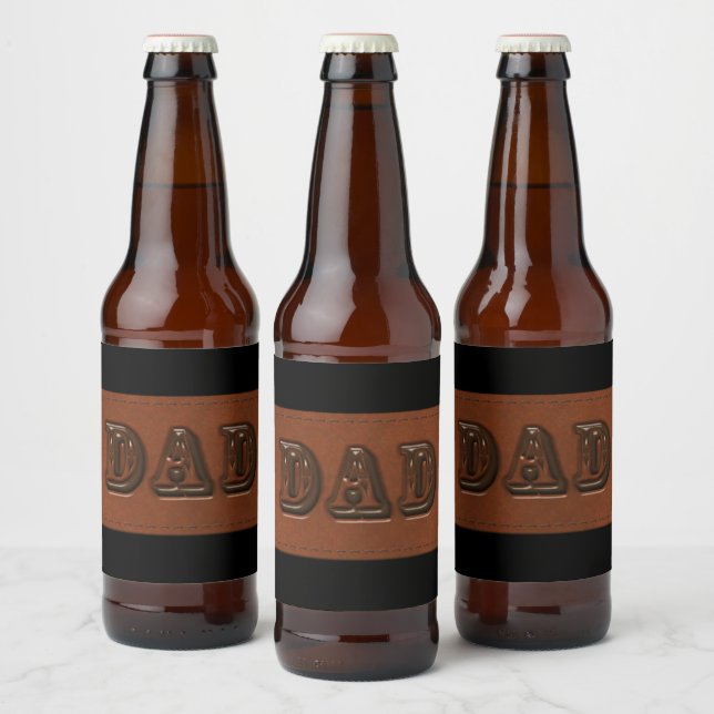 Vater mit gestanztem Lederaussehen Bierflaschenetikett (Flaschen)