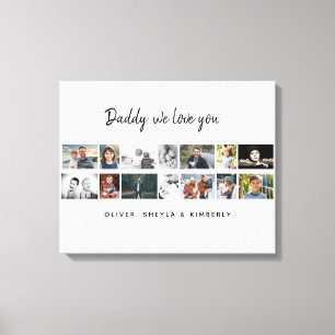 Vater mit Kindern Familie 14 Foto Collage Keepake Leinwanddruck