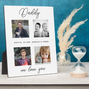 Vater mit Kindern Familie Daddy Foto Collage Fotoplatte