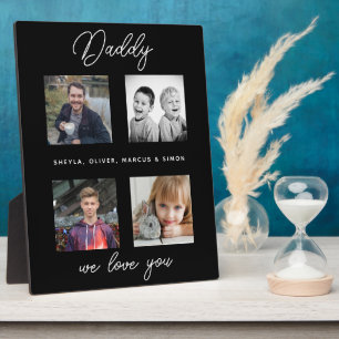 Vater mit Kindern Familie Daddy Foto Collage Fotoplatte