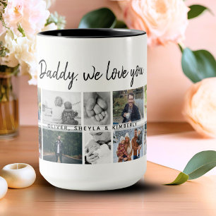 Vater mit Kindern Familie Papa 14 Fotocollage  Tasse