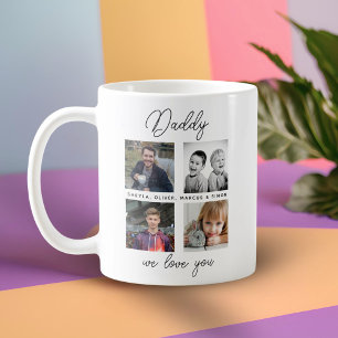 Vater mit Kindern Familie Papa 4 Foto-Collage Kaffeetasse