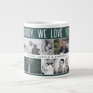 Vater mit Kindern und Familie Papa Foto-Collage Jumbo-Tasse