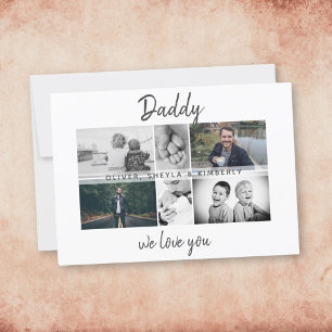 Vater mit Kindern und Familie Papa Foto-Collage Karte