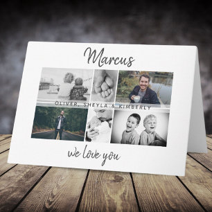 Vater mit Kindern und Familie Papa Foto-Collage Karte