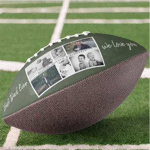Vater mit Kindern und Familie Papa Fotocollage Football