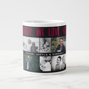Vater mit Kindern und Familie Papa Fotocollage Jumbo-Tasse