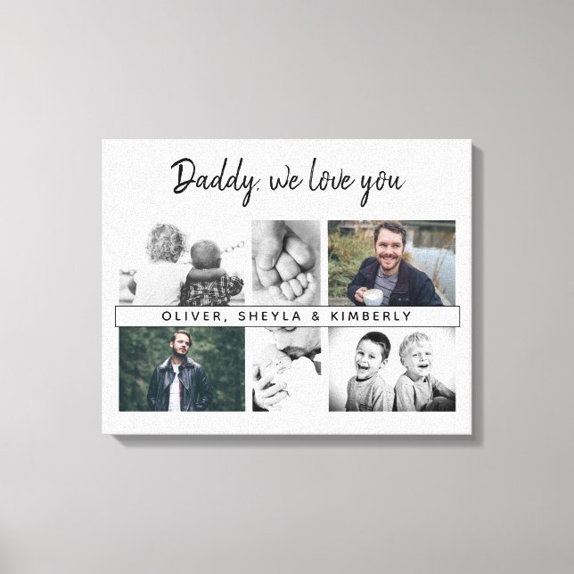 Vater mit Kindern und Vater 6 Foto Leinwanddruck (Vorderseite)
