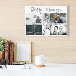 Vater mit Kindern und Vater 6 Foto Leinwanddruck<br><div class="desc">Vater mit Kindern und Familie Vater Foto Leinwand. Collage von 6 Fotos, väterlicher Name mit einer süßen Nachricht in einem trendigen Drehbuch und Kindernamen, die die Fotos überlagern. Fügen Sie Ihre 6 Lieblings-Fotos hinzu. Der süße Sake und ein Geschenk zum Geburtstag, zum Vatertag oder zu Weihnachten für einen Vater, einen...</div>