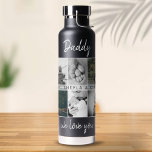 Vater mit Kindern und Vater 6 FotoCollage Trinkflasche<br><div class="desc">Vater mit Kindern und Vater 6 Foto Collage Wasserflasche. Collage von 6 Fotos, väterlicher Name mit einer süßen Nachricht in einem trendigen weißen Skript und Namen von Kindern, die die Fotos überlagern. Fügen Sie Ihre 6 Lieblings-Fotos hinzu. Der süße Sake und ein Geschenk zum Geburtstag, Vatertag oder Weihnachten für einen...</div>