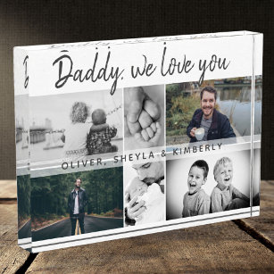 Vater mit Kindern und Vater Collage Fotoblock