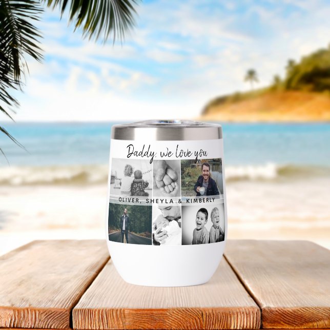 Vater mit Kindern und Vater FotoCollage (Strand (gedreht))