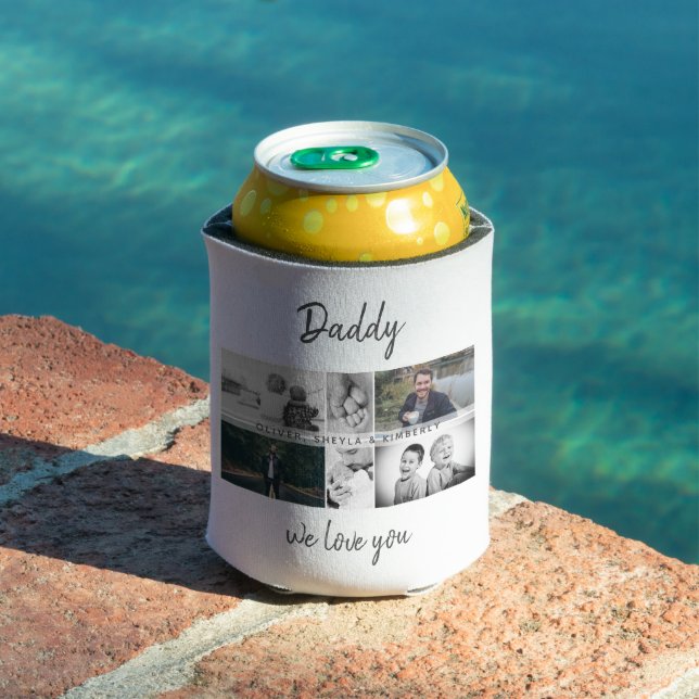 Vater mit Kindern und Vater FotoCollage Dosenkühler (In Situ Pool)