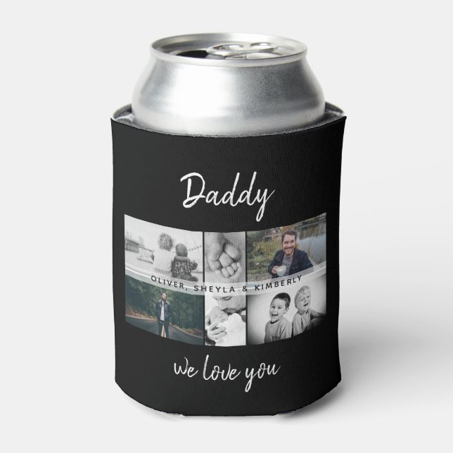 Vater mit Kindern und Vater FotoCollage kann Dosenkühler (Kanne Vorderseite)