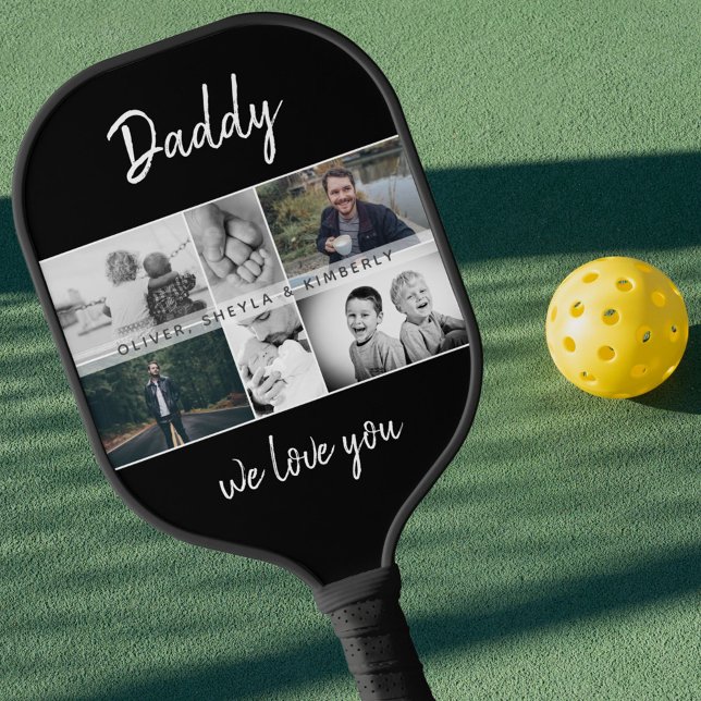 Vater mit Kindern und Vater FotoCollage Pickleball Schläger (Von Creator hochgeladen)