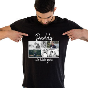 Vater mit Kindern und Vater FotoCollage T-Shirt