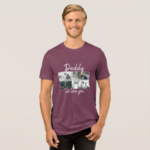 Vater mit Kindern und Vater FotoCollage Tri-Blend Shirt