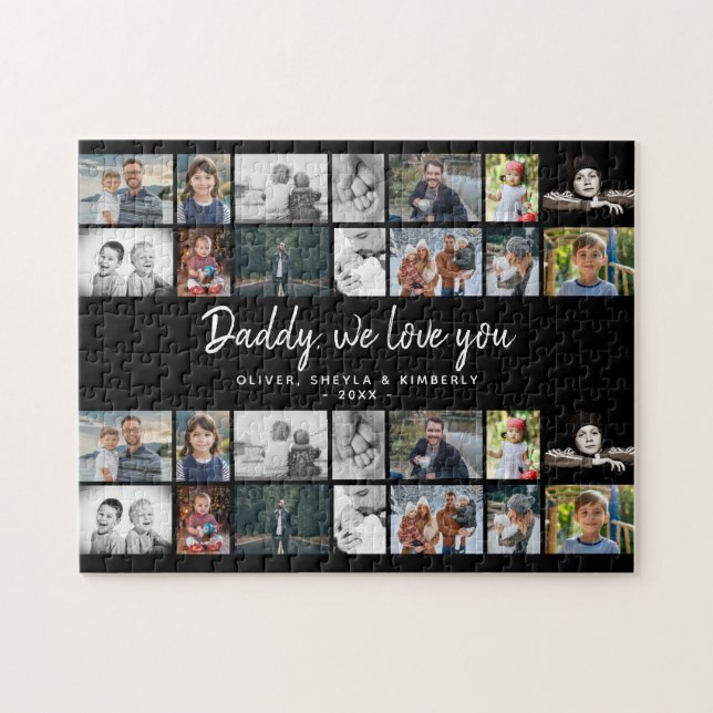 Vater mit Kindern Vater 14 FotoCollage (Horizontal)