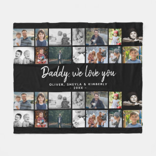 Vater mit Kindern Vater 14 FotoCollage Fleecedecke