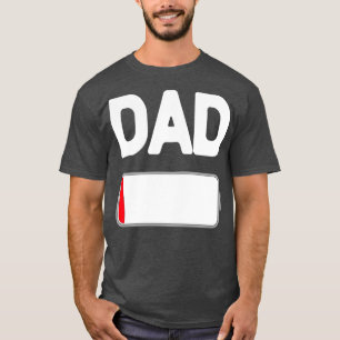 Vater mit niedrigem Akku T-Shirt