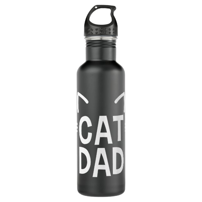 Vater mit Ohren und Whisky Edelstahlflasche (Vorderseite)