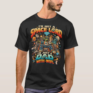 Vater mit WiFi Weltraum-Alien T-Shirt