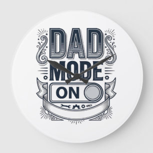 Vater-Modus Ein Vintage-Gravur-Shirt-Design_1 Große Wanduhr