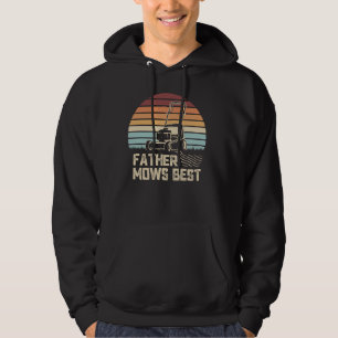 Vater Mows Best Funny Lawn Care Papa Retro Gardeni Hoodie