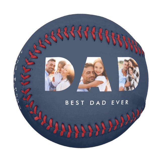 Vater MultiFoto Typografie blau Baseball (Vorderseite Links)