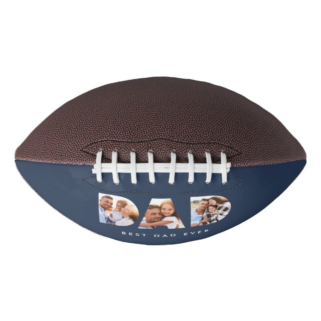 Vater MultiFoto Typografie Marine Blau moderne Football (Vorderseite)