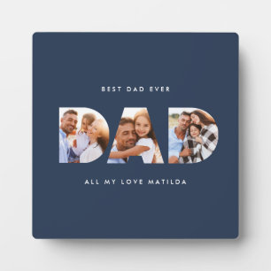 Vater MultiFoto Typografie Marine Blau moderne Fotoplatte