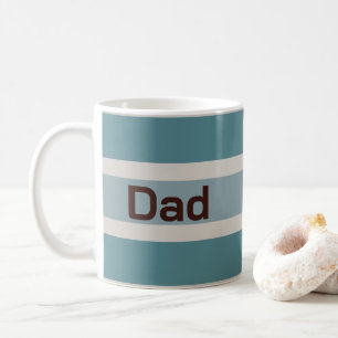 Vater Mute Farbtöne von Blues Stripmuster Kaffeetasse