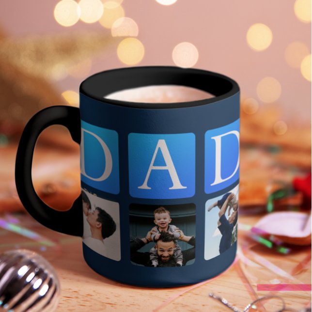 Vater Navy 5 benutzerdefiniertes Foto Zweifarbige Tasse (Father's Day Photo Mug)